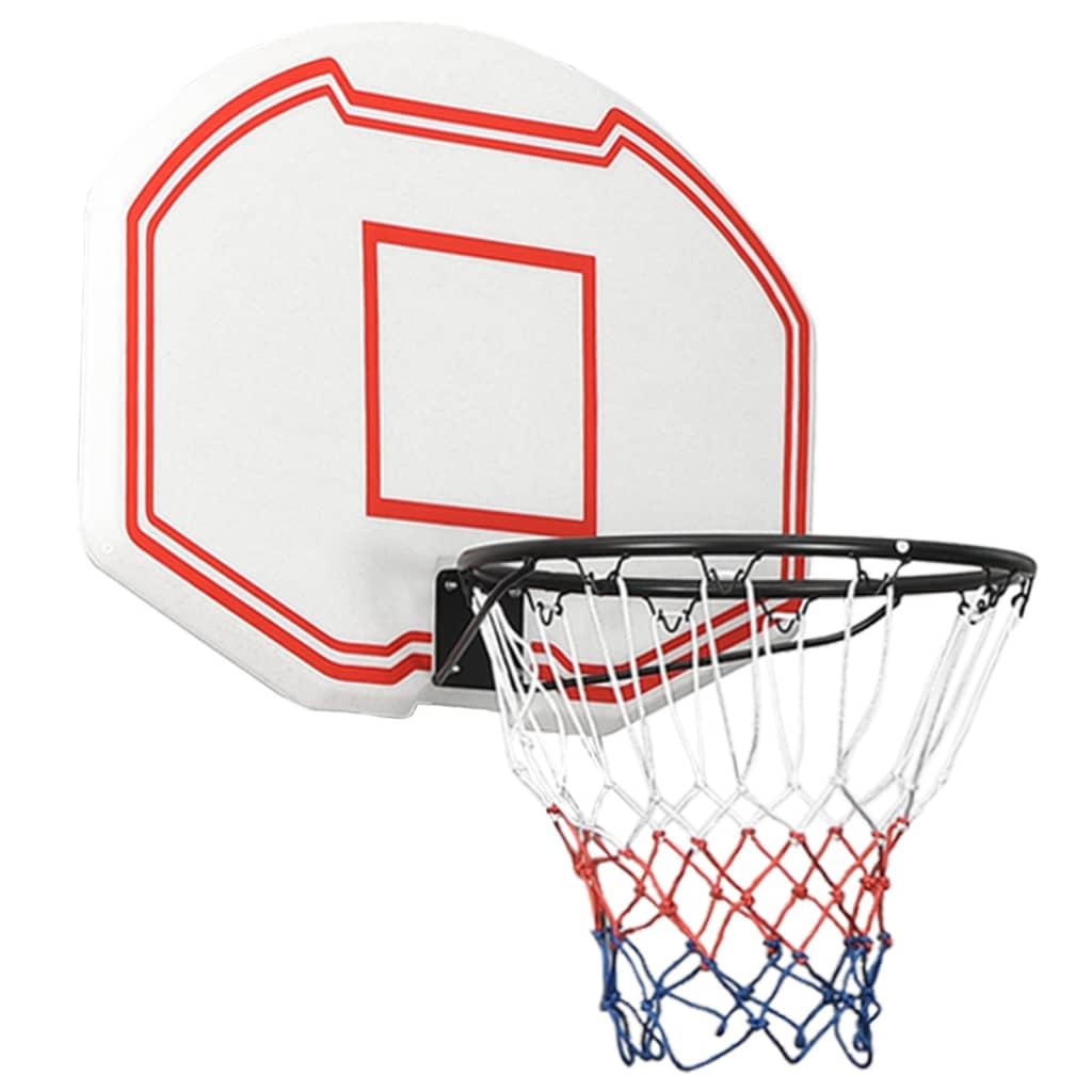 Basketballkurv med plade 90x60x2 cm polyethylen hvid