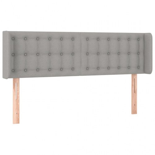 Sengegavl med LED-lys 147 x 16 x 78/88 cm - lysegrå