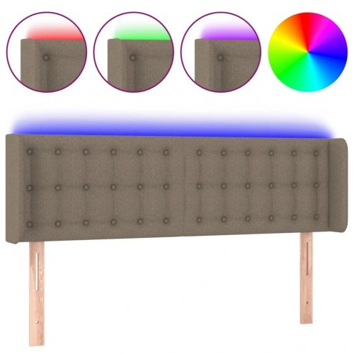 Sengegavl med LED-lys 147 x 16 x 78/88 cm - gråbrun