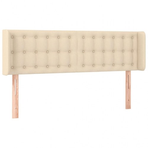 Sengegavl med LED-lys 147 x 16 x 78/88 cm - cremefarvet