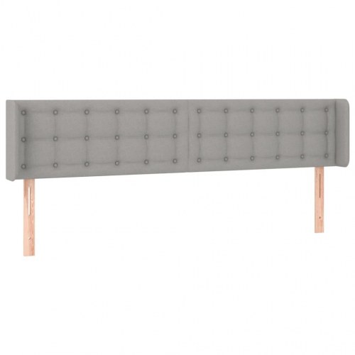 Sengegavl med LED-lys - lysegrå, 163 x 16 x 78/88 cm