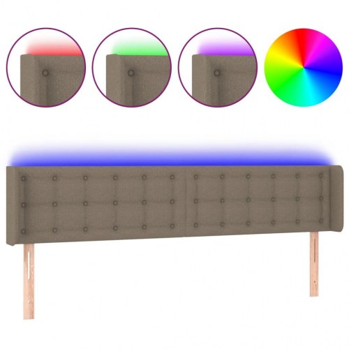 Sengegavl med LED-lys 163 x 16 x 78/88 cm - gråbrun