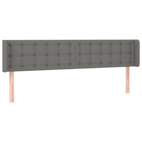 Sengegavl med LED-lys 183 x 16 x 78/88 cm - mørkegrå