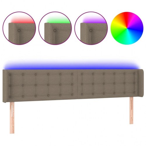 Sengegavl med LED-lys 183 x 16 x 78/88 cm - gråbrun