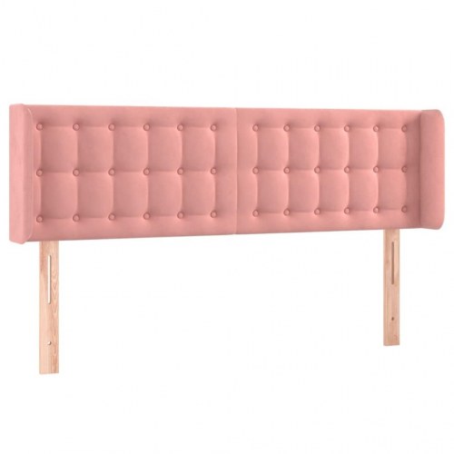 Sengegavl med LED-lys 147 x 16 x 78/88 cm - lyserød