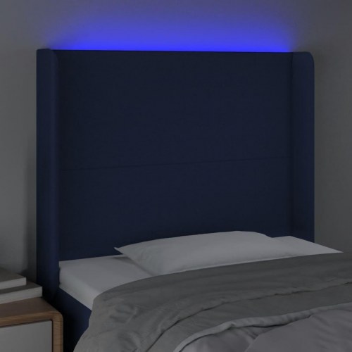 Sengegavl med LED-lys 93 x 16 x 118/128 cm - blå