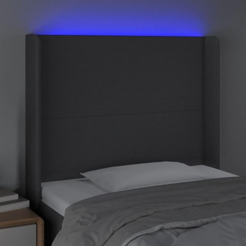 Sengegavl med LED-lys 103 x 16 x 118/128 cm - sort