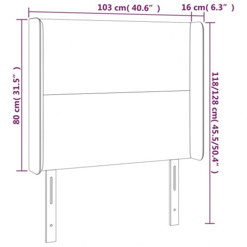 Sengegavl med LED-lys 103 x 16 x 118/128 cm - gråbrun