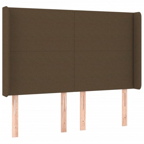 Sengegavl med LED-lys 147 x 16 x 118/128 cm - mørkebrun