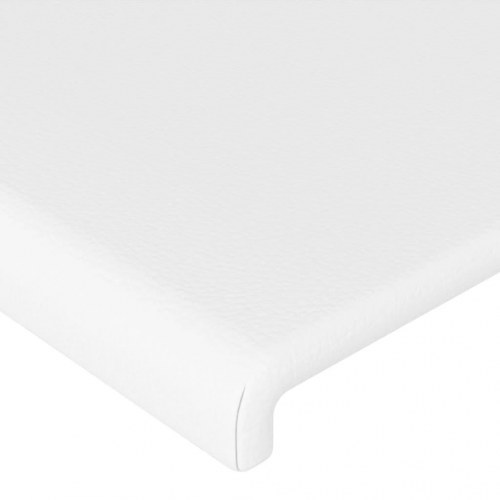 Sengegavl med LED-lys 147 x 16 x 118/128 cm - hvid