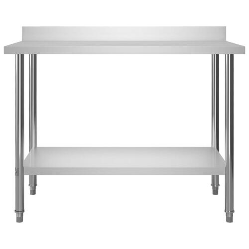 Arbejdsbord til køkken med tophylde 120x60x150 cm rustfrit stål