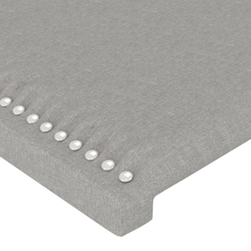 Sengegavl med LED-lys 147 x 16 x 118/128 cm - lysegrå