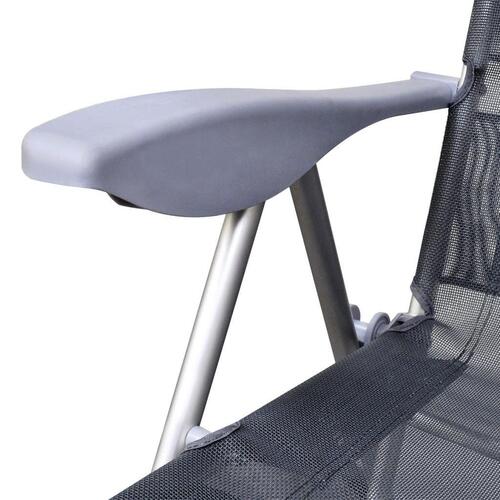 Foldbare havestole 2 stk. aluminium og textilene grå