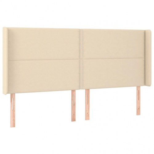 Sengegavl med LED-lys 183 x 16 x 118/128 cm - cremefarvet