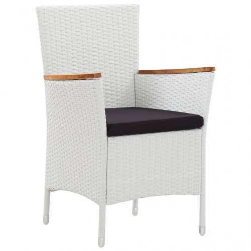 Havestole 2 stk. polyrattan hvid