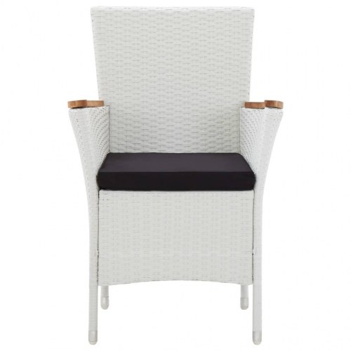 Havestole 2 stk. polyrattan hvid