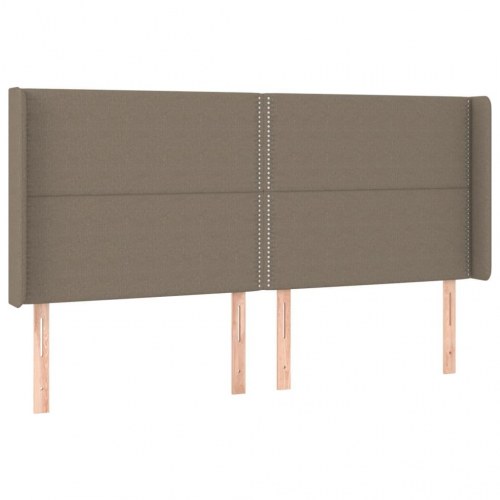 Sengegavl med LED-lys 203 x 16 x 118/128 cm - gråbrun