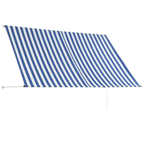 Foldemarkise 250x150 cm blå og hvid