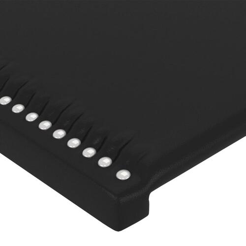 Sengegavl med LED-lys 103x16x118/128 cm kunstlæder sort