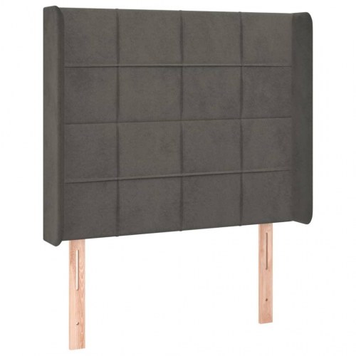 Sengegavl med LED-lys 83 x 16 x 118/128 cm - mørkegrå