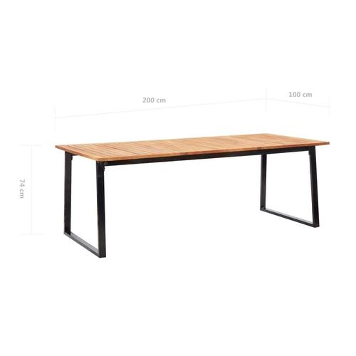 Udendørs spisebordssæt 9 dele polyrattan og akacietræ grå