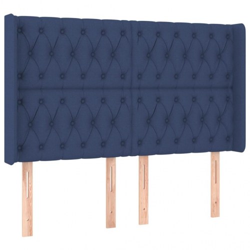 Sengegavl med LED-lys 163 x 16 x 118/128 cm - blå