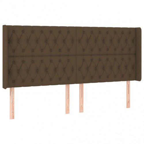 Sengegavl med LED-lys 203 x 16 x 118/128 cm - mørkebrun