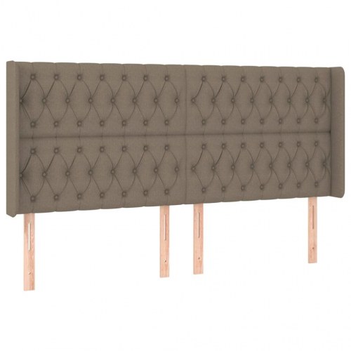 Sengegavl med LED-lys 203 x 16 x 118/128 cm - gråbrun