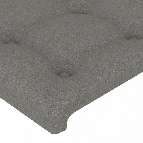 Sengegavl med LED-lys 183 x 16 x 118/128 cm - mørkegrå