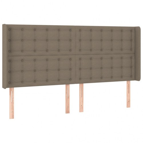 Sengegavl med LED-lys 203 x 16 x 118/128 cm - gråbrun