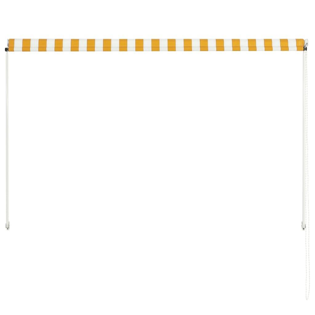 Foldemarkise 200x150 cm gul og hvid