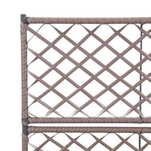 Espalier med plantekasse 2 krukker 58x30x107 polyrattan brun