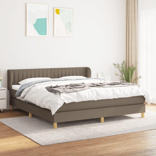Kontinentalseng med madras 160 × 200 cm - stof, gråbrun