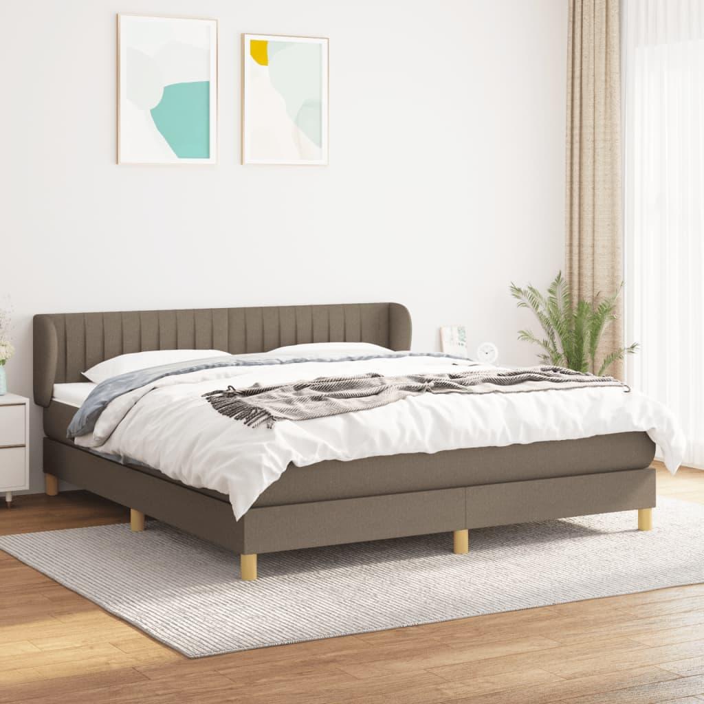 Kontinentalseng med madras 160 × 200 cm - stof, gråbrun