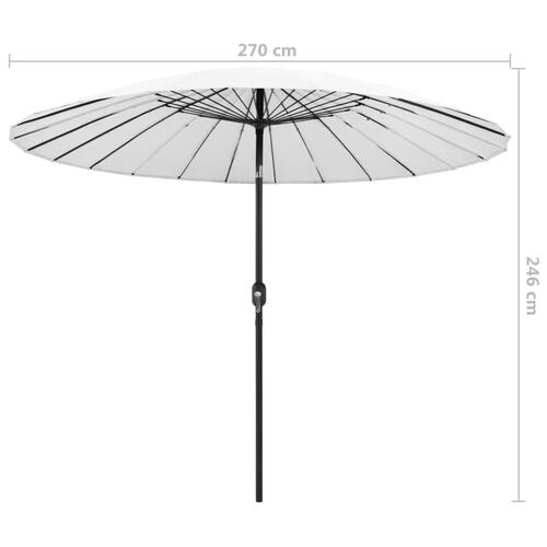 Parasol med aluminiumstang 270 cm sandhvid