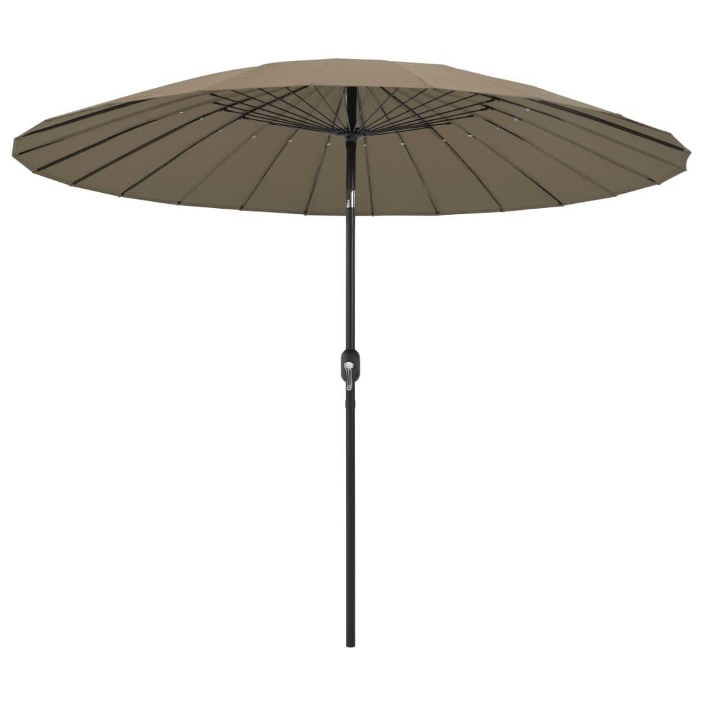Parasol med aluminiumstang 270 cm gråbrun