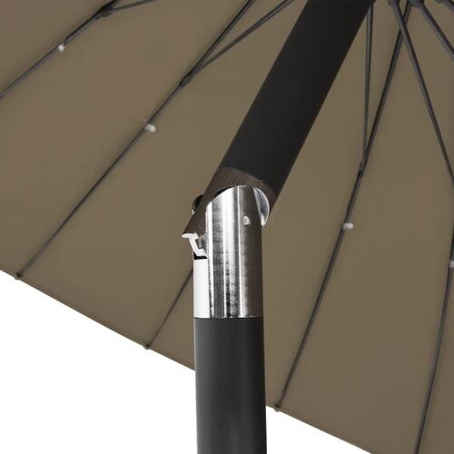 Parasol med aluminiumstang 270 cm gråbrun