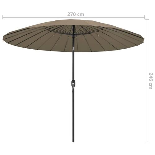 Parasol med aluminiumstang 270 cm gråbrun