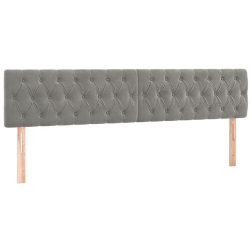 Kontinentalseng med madras 200x200 cm fløjl lysegrå