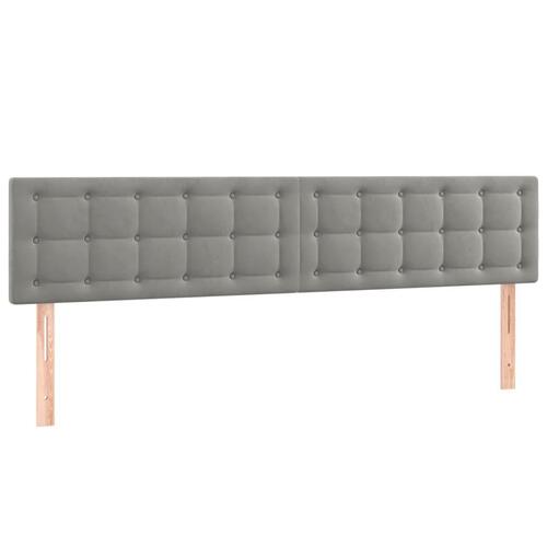 Kontinentalseng med madras 200x200 cm fløjl lysegrå