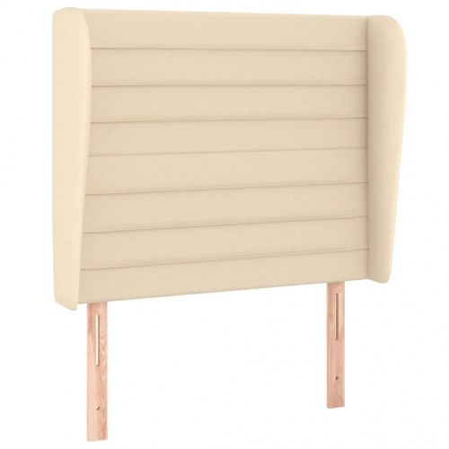 Kontinentalseng med madras 80×200 cm - stof, cremefarvet