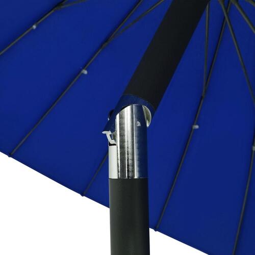 Udendørs parasol med aluminiumsstang 270 cm azurblå