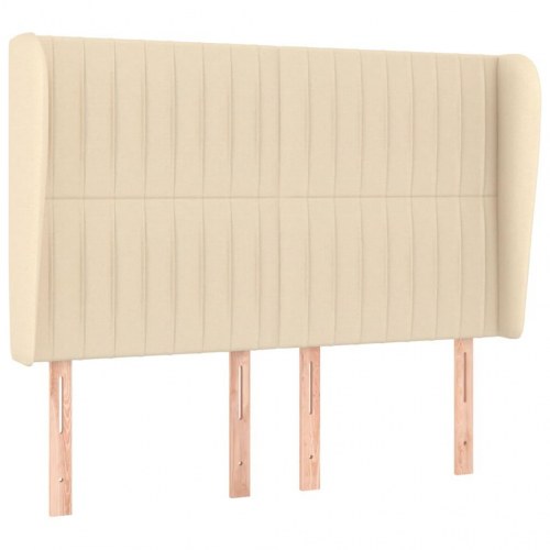 Kontinentalseng med madras 140x190 cm - stof, cremefarvet