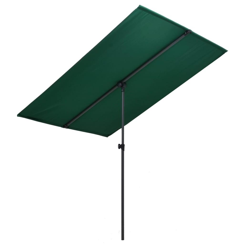 Parasol med aluminiumstang 180x110 cm grøn