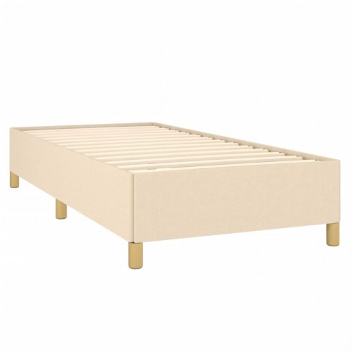 Kontinentalseng med madras 90×200 cm - stof, cremefarvet
