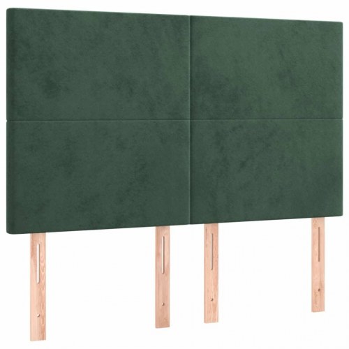 Kontinentalseng med madras 140x190 cm fløjl mørkegrøn