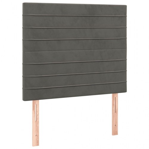 Kontinentalseng med madras 80×200 cm - fløjl, mørkegrå