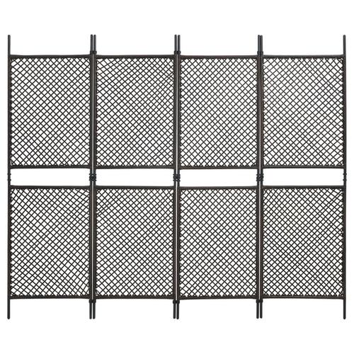 4-panels rumdeler 240x200 cm polyrattan brun