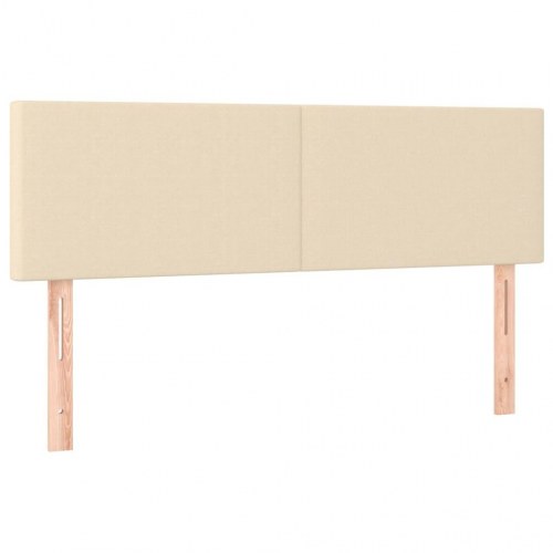 Kontinentalseng med madras 140x200 cm - stof, cremefarvet