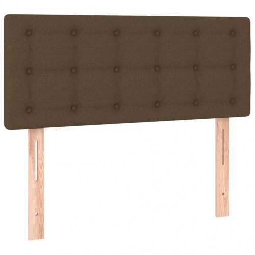 Kontinentalseng med madras 90×200 cm - stof, mørkebrun